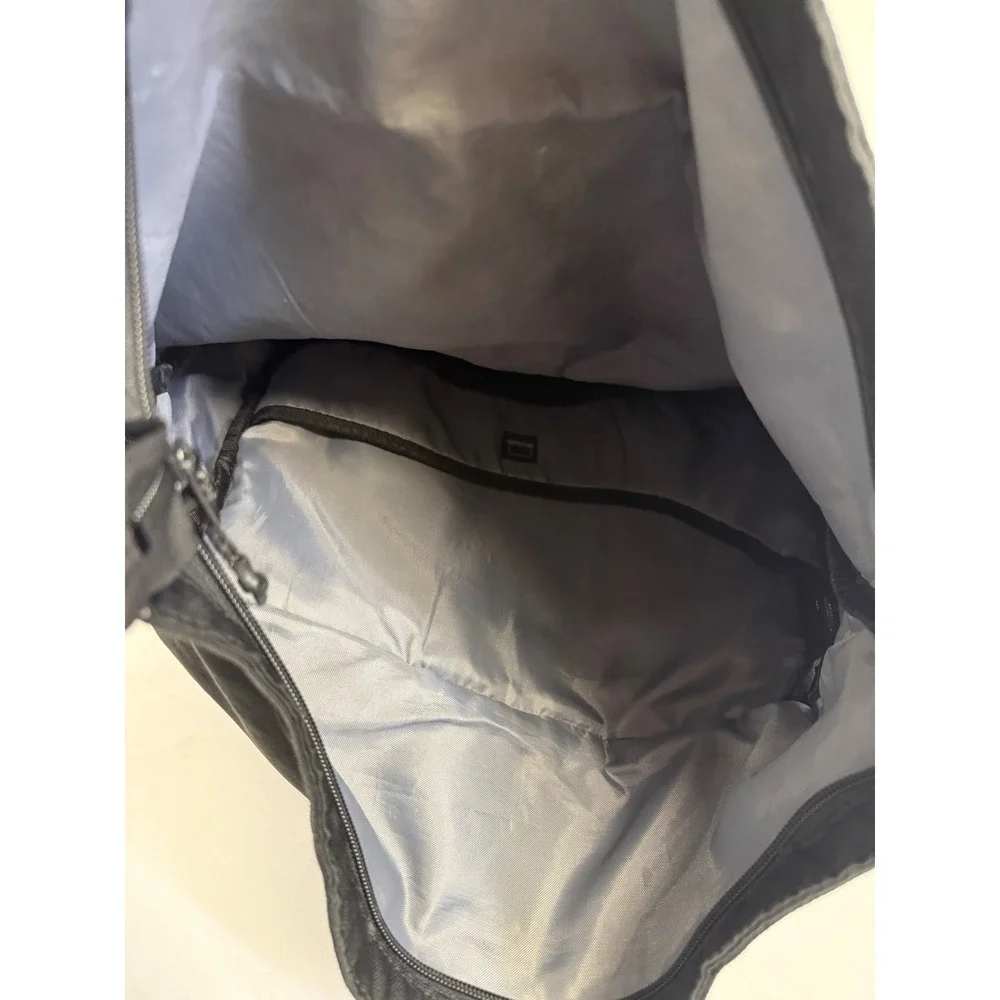 Adidas Black Roll Top Backpack Buckle Closure Side Zip Access‎ Padded Straps